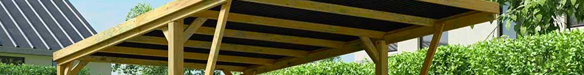 Carport toit plat en bois
