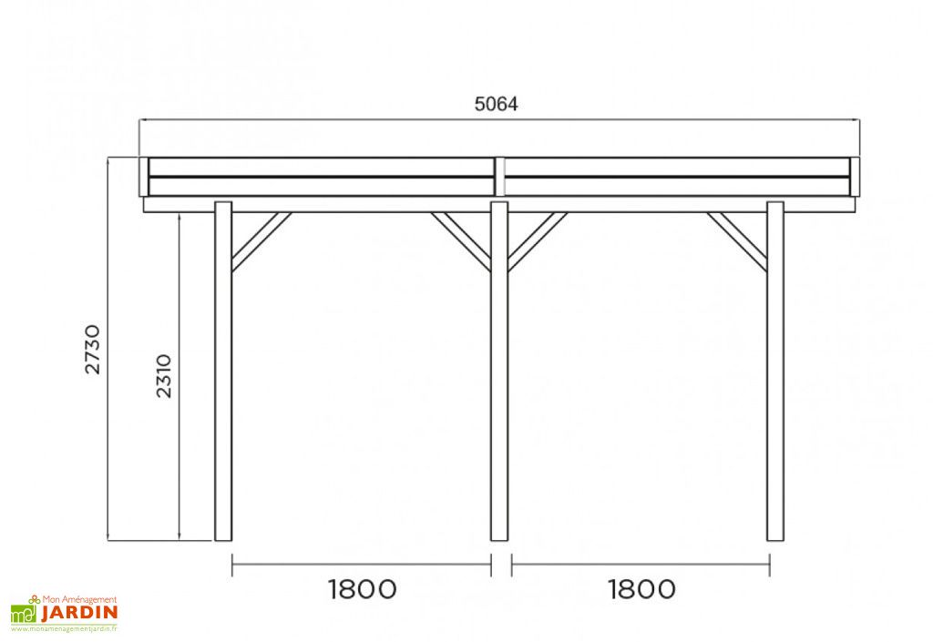 Carport Bois Modulable 3x5 M Solid