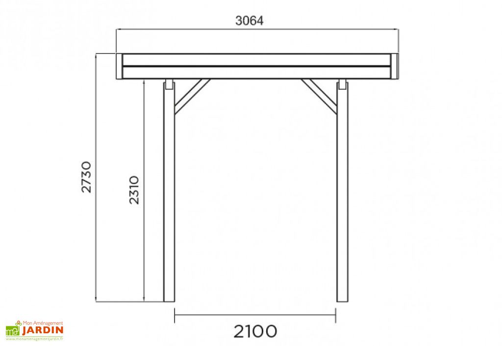 Carport Bois Modulable 3x5 M Solid