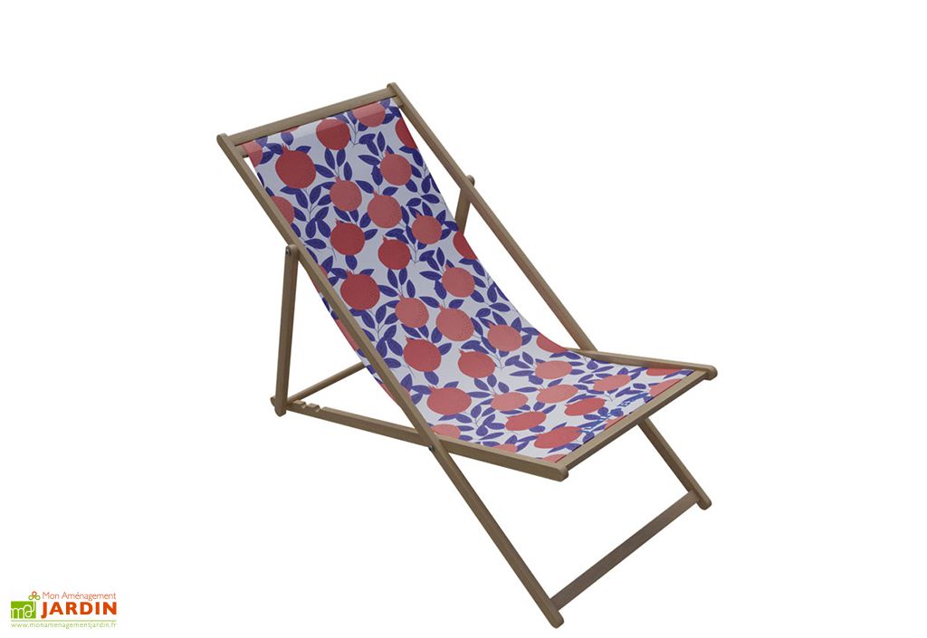 Chaise longue pliante en bois et tissu – Pomegranate   Jumbo Bag