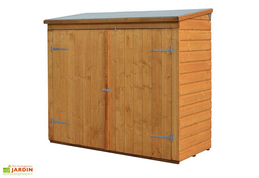 Coffre de Rangement en Bois pour 2 Vélos 182x82x164cm (l,l,h) - Rowlinson