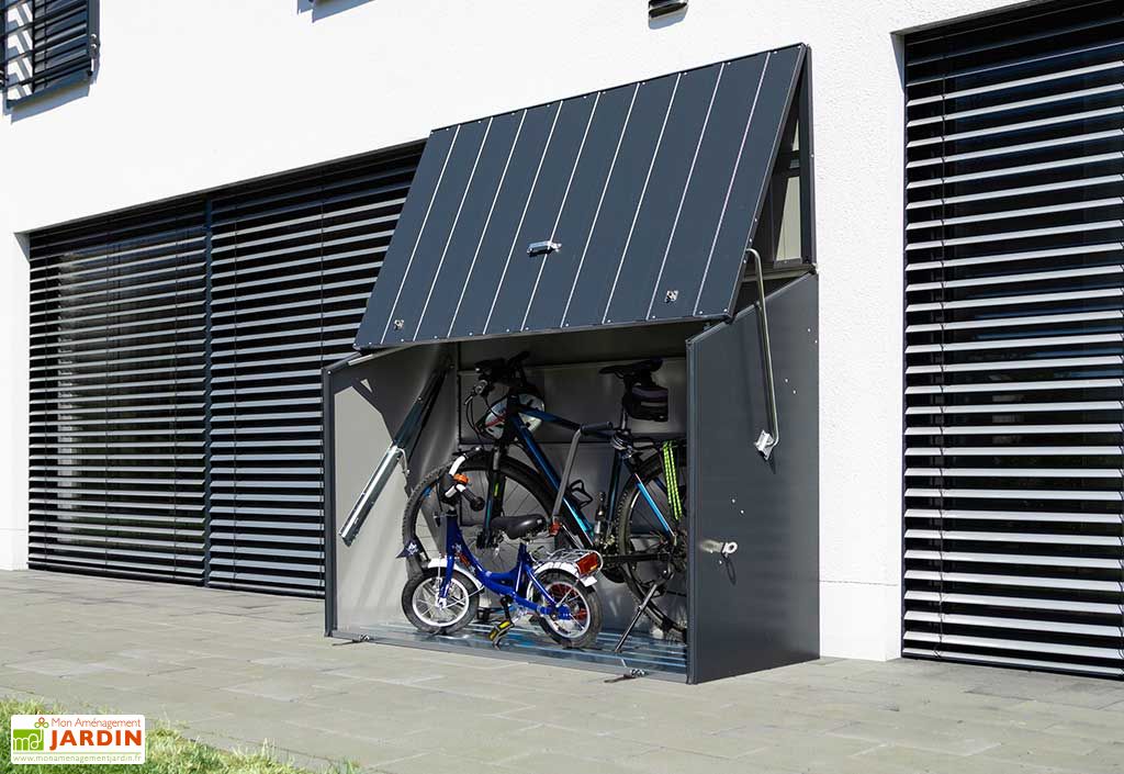 Abri à vélos en métal Sesame 1500L anthracite 1,41m² TRIMETALS
