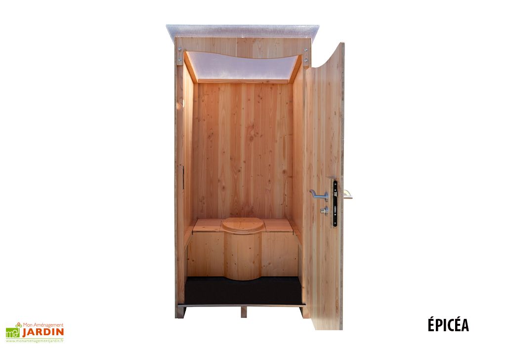 Toilettes sèches d'angle en épicéa ou douglas pour cabine Ventarèl