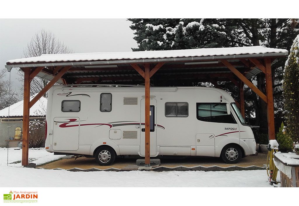 Carport camping-car bois Douglas 23 à 41 m² H. 3,20 m – Azur 6