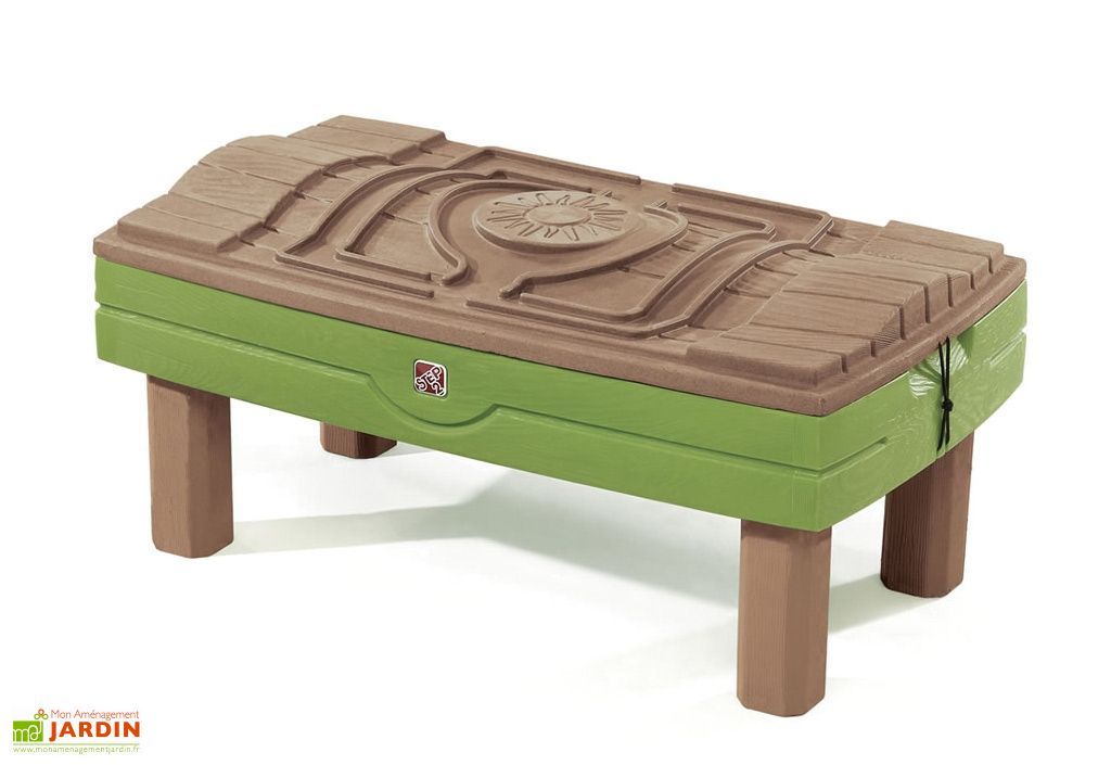 Step2 Naturally Playful Table à Sable, Table d'activité Sable Enfant /  pour Enfants en Plastique avec Couvercle, 41.7x91.4x66 cm
