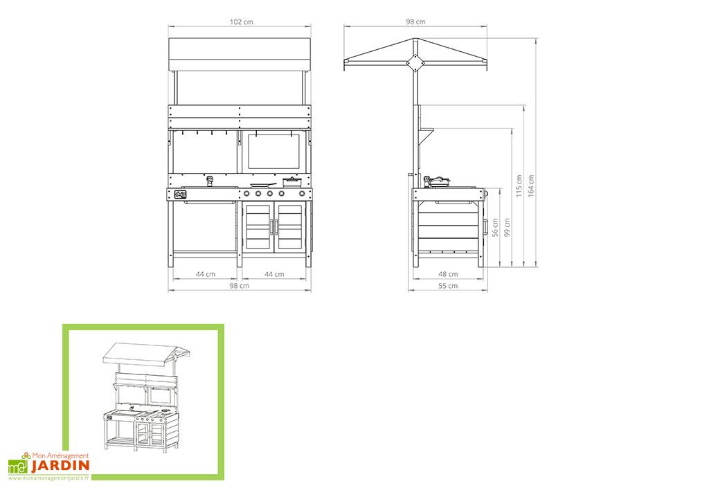 Cuisine d'extérieur en bois pour enfants Yummy 300 de Exit