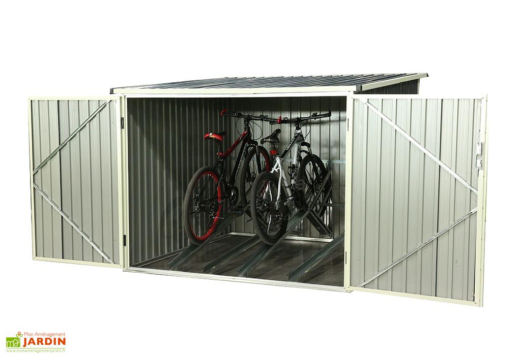 Garage pour 4 vélos Anthracite (HxlxP) 140 x 203 x 189 cm