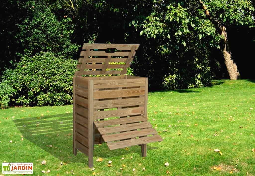 Nativ Composteur en Bois avec Couvercle en Bois de mélèze imprégné, 75,6 x  72 x 91 cm, Solide et Durable Produktname : : Jardin