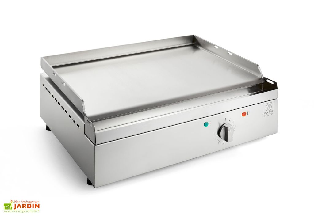 Plancha électrique en inox avec chariot fermé + housse de protection - 54 x  50 x 20 cm - Pla.Net