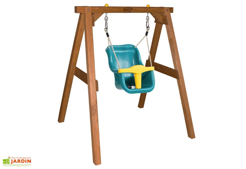Balançoire trapézoïdale multifonctionnelle en bois pour enfants