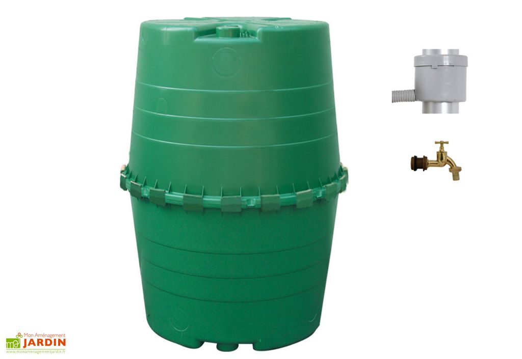 Récupérateur d'eau de pluie 1300 L robinet et collecteur – Top