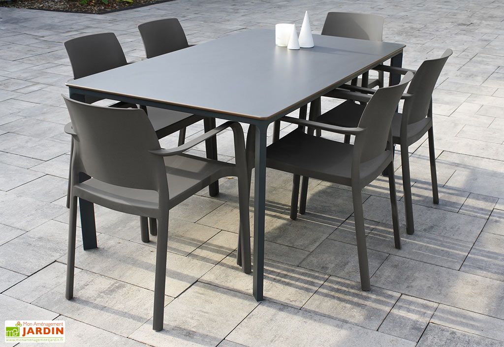 Ensemble table et chaise de jardin 8 personnes - MEET + DOCK - EZPELETA