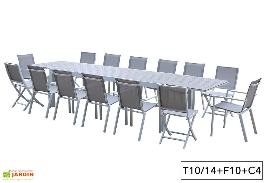 Table de jardin extensible en aluminium 6/10 places TULUM