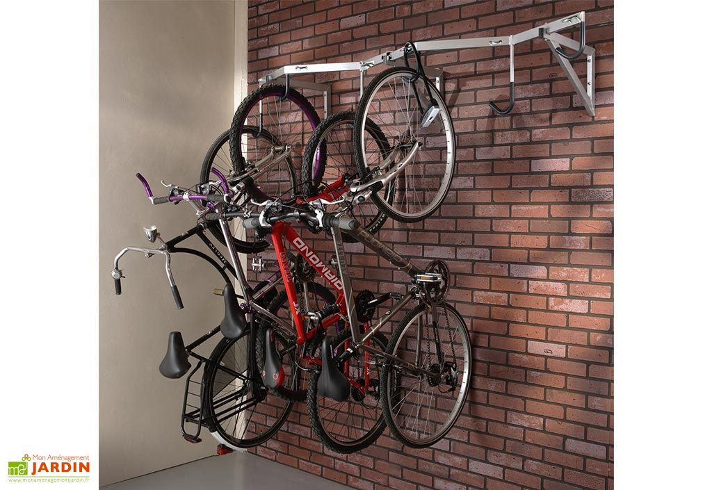 Mottez crochet pour vélo à fixation murale 1,6cm 25kg gainé