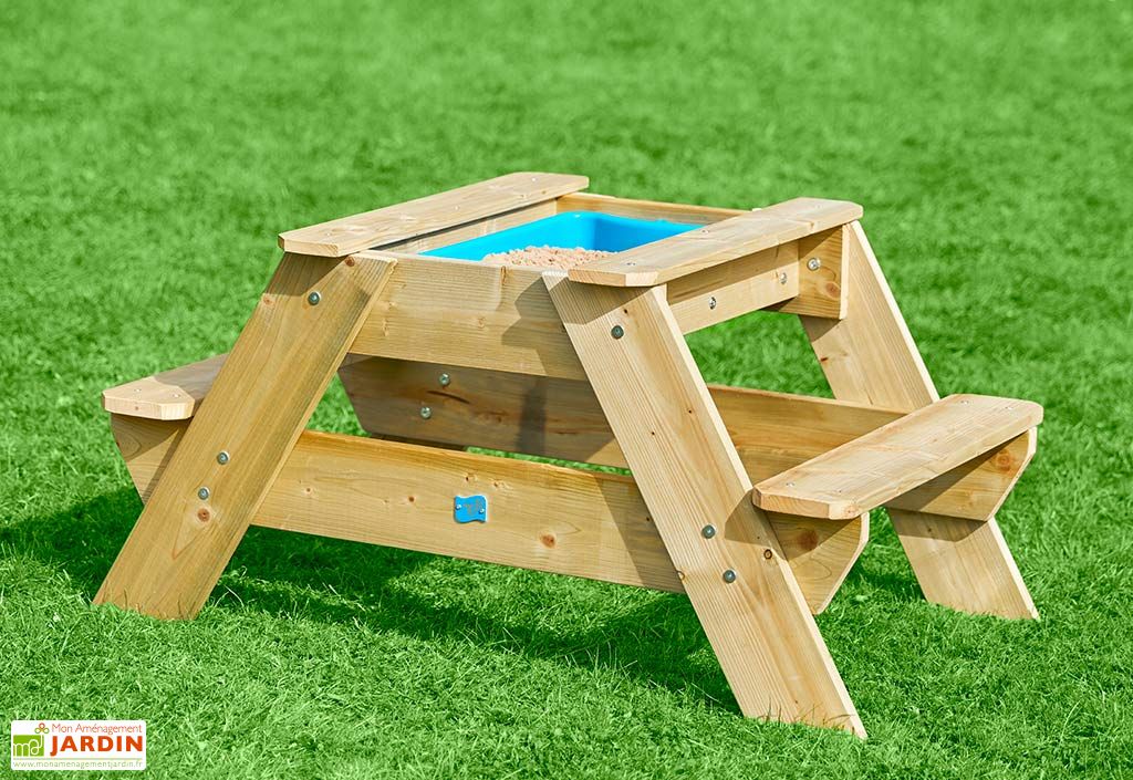 Table de pique-nique pour enfant avec bac à sable – 79 x 100 x 53 cm -  Wendi Toys