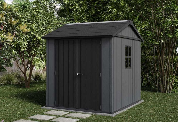 Abri de jardin en résine effet bois gris Newton Plus 775 - 5 m²