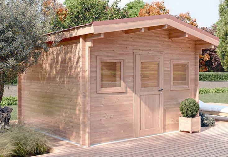 Chalet de jardin en bois Douglas brut 55 mm Outriaz – 15 m²