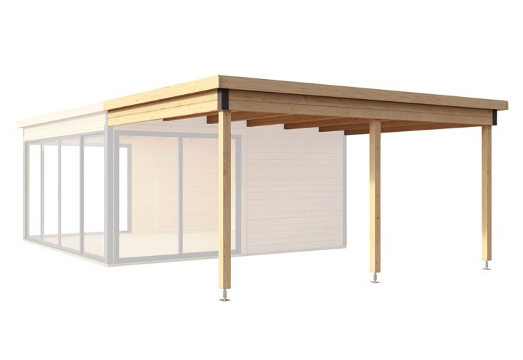 Extension de toit en bois d’épicéa brut pour Domeo 5 – 12,5 m²