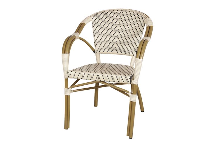 Fauteuil de jardin en aluminium et rotin synthétique – 59 x 60 x 82 cm