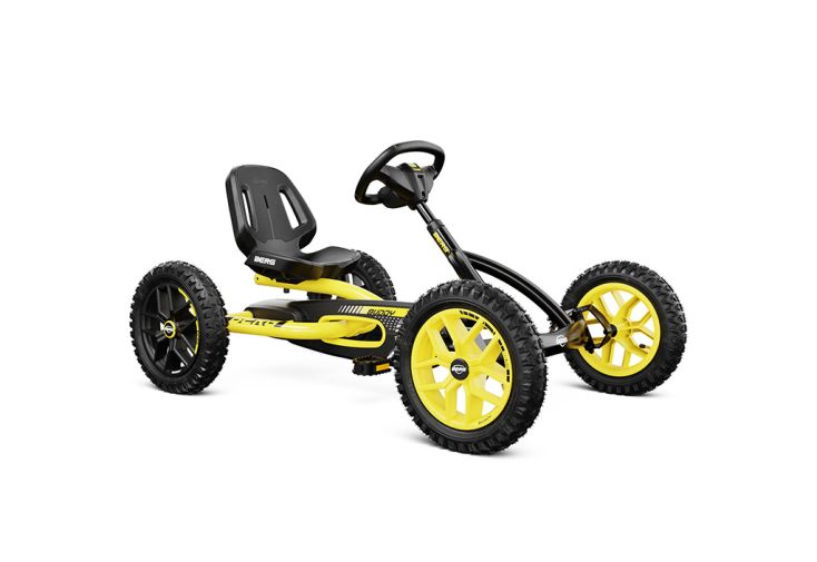 Kart à pédales Berg Buddy Cross jaune + 1 gyrophare offert