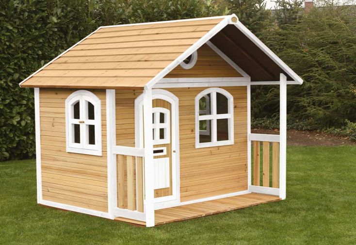 Cabane enfant - Maison enfant cottage bois avec grande terrasse