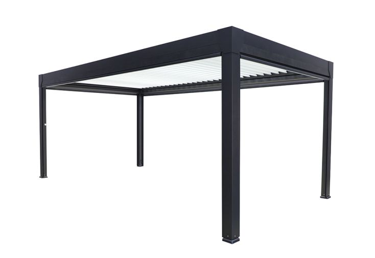 Pergola bioclimatique motorisée en aluminium noir Actual XXL - 18 m²