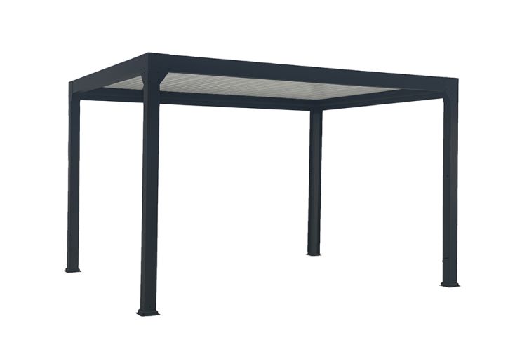 Pergola bioclimatique solaire motorisée en aluminium noir – 12 m²