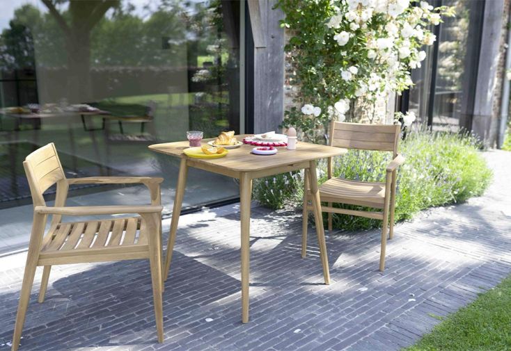 Ensemble table et chaises de jardin en teck massif 2/4 places - Naples