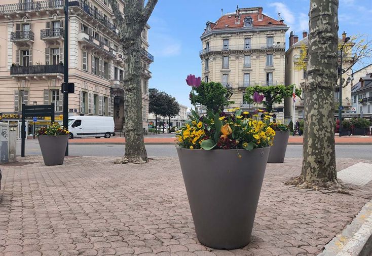 Pot de fleurs XXL PAPI en PEHD - Vase sans rebord