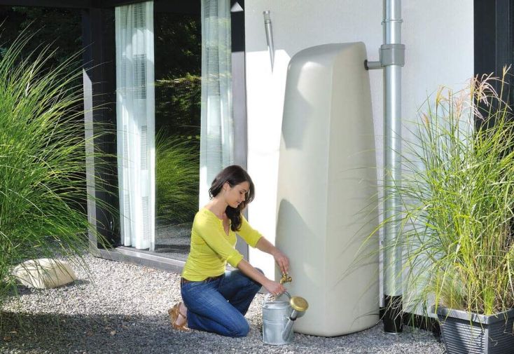 Cuve murale Basic - Récupérateur d'eau de pluie 300L - Sable