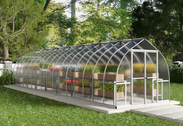 Serre de jardin en aluminium et polycarbonate Bella – 23,5 m²