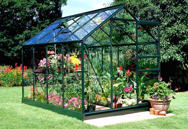 Mini serre de jardin en verre et aluminium H. 150cm, vente au meilleur prix
