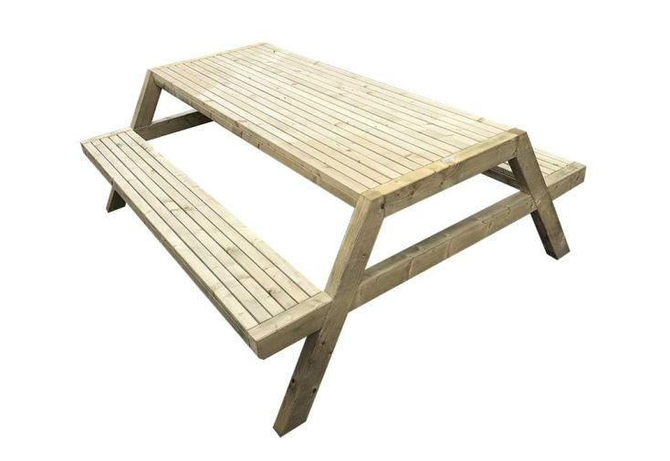 Table de pique-nique en bois impregne 220x154 cm - Pour 8 pers.