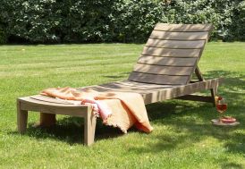 Bain de soleil en bois de teck massif Océan