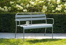 Banc de jardin en aluminium 2 places gris