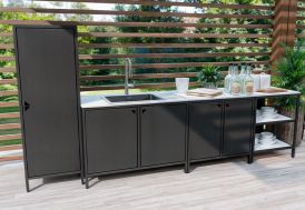 Cuisine extérieure modulable avec meuble évier Black Heaven Noltia System