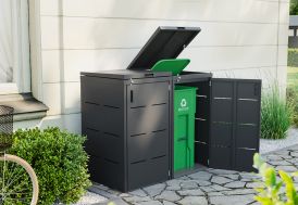 Abri de poubelle cache-poubelle boîte de rangement extérieur 240 L  68x80x116 cm
