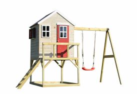 Maisonnette pour enfant en bois traité avec portique balançoire Wendi Toys Zèbre 
