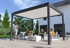 Pergola bioclimatique autoportée Marbella 4x3.5m - Ambiance Terrasse