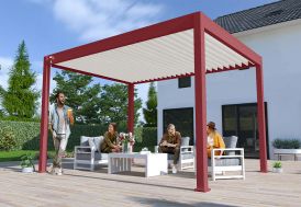 Pergola bioclimatique autoportée bois Douglas 12,20 m² - Toiture