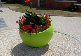 Pot de fleurs en plastique Minimo vert PAPI